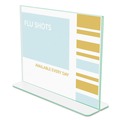 Office Presentation Supplies | Deflecto 5991890 Superior Image 11 in. x 8.5 in. Insert Premium Green Edge Sign Holders - Clear/Green image number 3