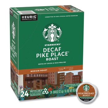  | Starbucks 12434952 Coffee K-Cups Pack - Pike Place Decaf (24/Box)