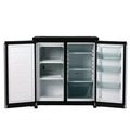 Breakroom Supplies | Avanti RMS551SS 5.5 CF Side by Side Stainless Steel Refrigerator/Freezer - Black image number 1