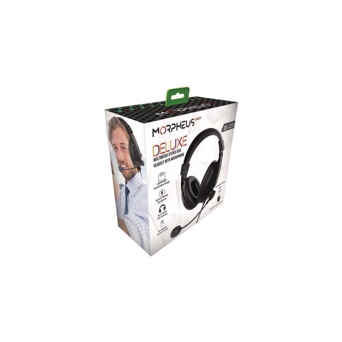 Office Electronics & Batteries | Morpheus 360 HS3500SU Binaural Over the Head Deluxe Multimedia Stereo USB Headset with Adjustable Boom Microphone image number 0