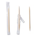 Cutlery | AmerCareRoyal RM115 2.5 in. Mint Cello-Wrapped Wood Toothpicks - Natural (15000/Carton) image number 1