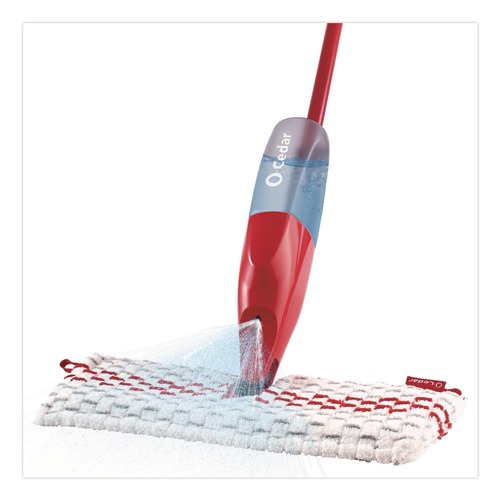 Mops | O-Cedar 173563 ProMist MAX Spray Mop with 48 in. Red/Black/Gray Plastic Handle - Red/White/Gray Microfiber Head (4/Carton) image number 0