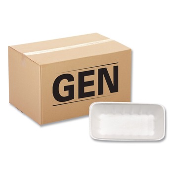 GEN 10KWH 10.75 in. x 5.95 in. x 1.87 in. No. 10K Foam Meat Trays - White (250/Carton)