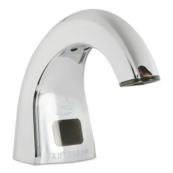 CLEANING AND SANITATION ACCESSORIES | Rubbermaid Commercial FG402073 One Shot 1.9 in. x 5.5 in. x 4 in. Touch Free Liquid Soap Dispenser - Polished Chrome