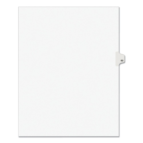 Dividers & Tabs | Avery 01060 11 in.x 8.5 in. 10-Tab Avery Style 60 Preprinted Legal Exhibit Side Tab Index Dividers - White (25/Pack) image number 0