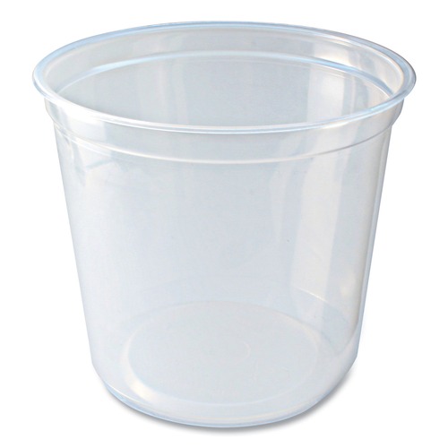 Food Trays, Containers, and Lids | Fabri-Kal 000000000009505103 4.6 in. x 4.1 in. 24 oz. Microwavable Plastic Deli Containers - Clear (500/Carton) image number 0
