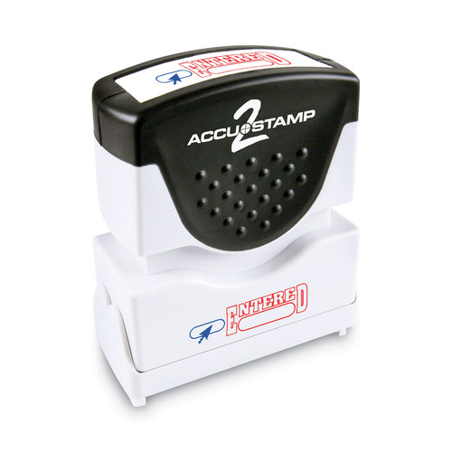 Stamps & Stamp Supplies | ACCUSTAMP2 035544 1.63 in. x 0.5 in. ENTERED Pre-Inked Shutter Stamp - Red/Blue image number 0
