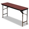 Folding Tables | Iceberg 55284 72 in. x 18 in. x 29 in. OfficeWorks Commercial Wood-Laminate Rectangular Folding Table - Mahogany image number 0