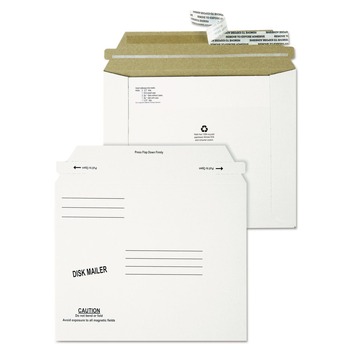OFFICE ELECTRONICS AND BATTERIES | Quality Park QUA64117 7.5 x 6.06 Square Flap Economy Disk/CD Mailer for CDs/DVDs - White (100/Carton)