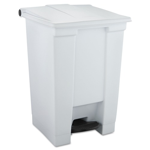Trash & Waste Bins | Rubbermaid Commercial FG614400WHT 12 Gallon Indoor Utility Step-On Plastic Waste Container - White image number 0