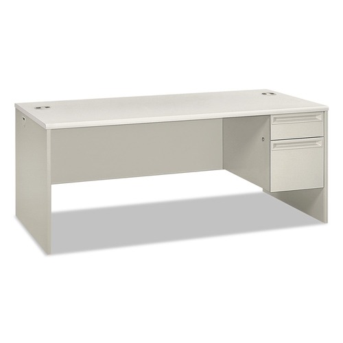 Office Desks & Workstations | HON H38293R.B9.Q 72 in. x 36 in. x 30 in. 38000 Series Right Pedestal Desk - Light Gray/Silver image number 0