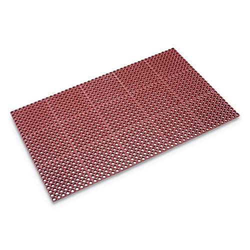 Food Service | Crown WS TF35TC 36 x 60 Safewalk Heavy-Duty Anti-Fatigue Grease-Proof Drainage Mat - Terra Cotta image number 0
