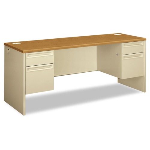 Office Desks & Workstations | HON H38854.C.L 38000 Series 72 in. x 24 in. x 29.5 in. Kneespace Credenza - Harvest/Putty image number 0