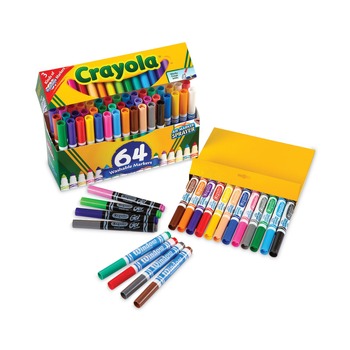 Crayola 588180 48 Broad Bullet Tip 8 Gel 8 Window Broad Line Washable Markers - Assorted Colors (64/Set)