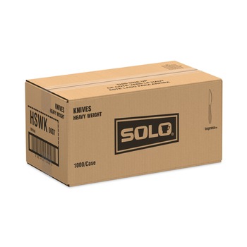 SOLO HSWK-0007 Impress Heavyweight Full-Length Polystyrene Knives - White (1000/Carton)