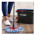 Mops | O-Cedar 172092CT Rinse Clean Microfiber Refill Custom Size for Rinse Clean Mop System - Blue/White (6 Packs/Carton) image number 6