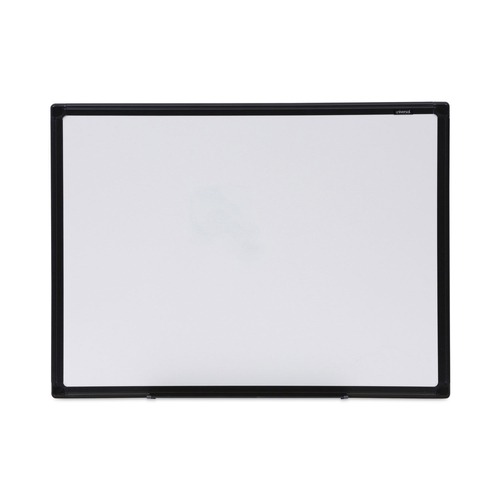 White Boards | Universal UNV43630 24 in. x 18 in. Design Series Deluxe Dry Erase Board - White Surface, Black Anodized Aluminum Frame image number 0
