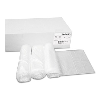 Boardwalk Z6036MN GR1 30 Gallon 10 mic 30 in. x 36 in. High Density Can Liners - Natural (25 Bags/Roll, 20 Rolls/Carton)