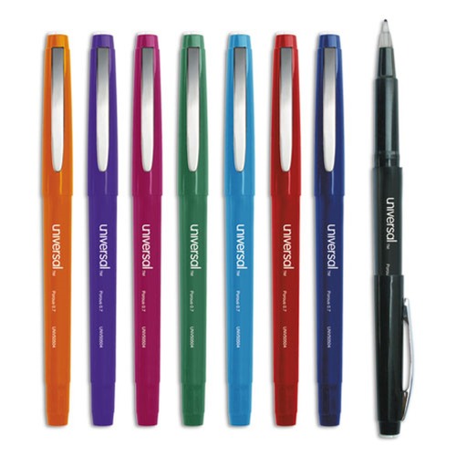 Pens | Universal UNV50504 Porous Point Medium 0.7mm Pens - Assorted (8/Pack) image number 0