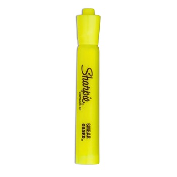 HIGHLIGHTERS | Sharpie 25164PP Chisel Tip Tank Style Highlighters - Fluorescent Yellow Ink, Yellow Barrel (4/Pack)