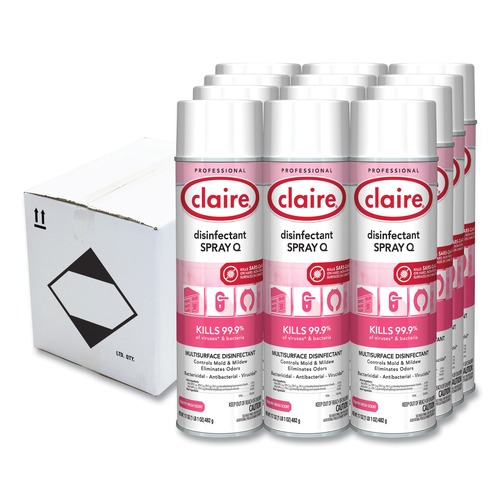 Cleaning & Janitorial Supplies | Claire CL1001 17 oz. Aerosol Spray Q Disinfectant - Country Fresh Scent (12/Carton) image number 0