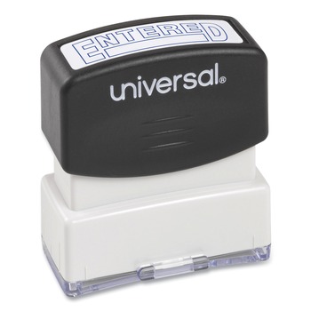 Universal UNV10052 Pre-Inked 1 Color ENTERED Message Stamp - Blue