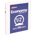 Back to School Sale | Avery 05706 3 Round Rings 0.5 in. Capacity 11 in. x 8.5 in. Economy View Binder - White image number 0
