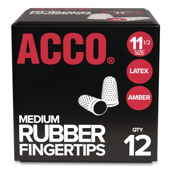 Swingline S7054035C Rubber Finger Tips - 11 1/2 (Medium), Amber (1 Dozen)