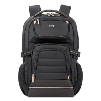 OFFICE AND OFFICE SUPPLIES | SOLO PRO742-4 Pro 12.25 in. x 6.75 in. x 17.5 in. Polyester Backpack Fits Devices Up to 17.3 in. - Black