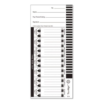 RECORDKEEPING AND FORMS | LZB E16-100 4 in. x 9 in. One Side Time Clock Cards for Lathem Time 1600E (100/Pack)