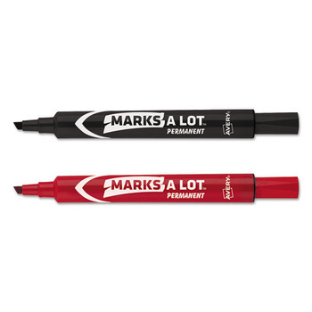 Avery 98187 Broad Chisel Tip Regular Desk-Style MARKS A LOT Permanent Marker Value Pack - Assorted Colors (24/Pack)