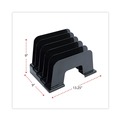 Just Launched | Universal UNV08105 13.25 in. x 9 in. x 9 in. Recycled 5-Section Plastic Incline Sorter - Letter, Black image number 4