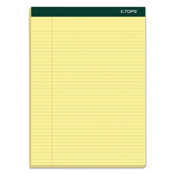 TOPS 63376 Docket 8.5 in. x 11.75 in. Ruled Pads - Narrow, Canary-Yellow (100 Sheets/Pad, 6 Pads/Pack)