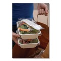 Food Trays, Containers, and Lids | Eco-Products EP-SCRC16LID WorldView 7.5 in. x 5 in. x 1.6 in. Plastic 100 Percent Recycled Content Lid - Clear (400/Carton) image number 3