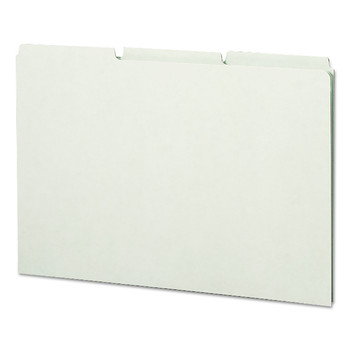 Smead 52334 1/3-Cut Tab 8.5 in. x 14 in. Recycled Blank Top Tab File Guides - Green (50/Box)
