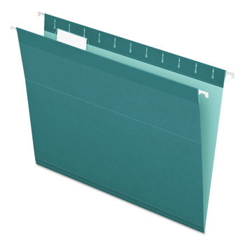 Pendaflex 04152 1/5 TEA 1/5-Cut Tabs Letter Size Colored Reinforced Hanging Folders - Teal (25/Box)