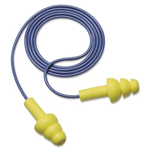 Safety & First Aid | 3M 340-4004 E-A-R UltraFit Premolded Corded Earplugs - Yellow (100 Pairs/Box) image number 0