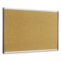 Bulletin Boards | Quartet ARCB2414 24 in. x 14 in. ARC Frame Cubicle Cork Bulletin Board - Tan Surface/Satin Aluminum Frame image number 1