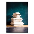 Food Trays, Containers, and Lids | Vegware WHBRG-9-3 HW 9 in. x 18 in. x 2 in. Molded Fiber Compostable Sugarcane 3-Compartment Clamshell Containers - White (200/Carton) image number 4