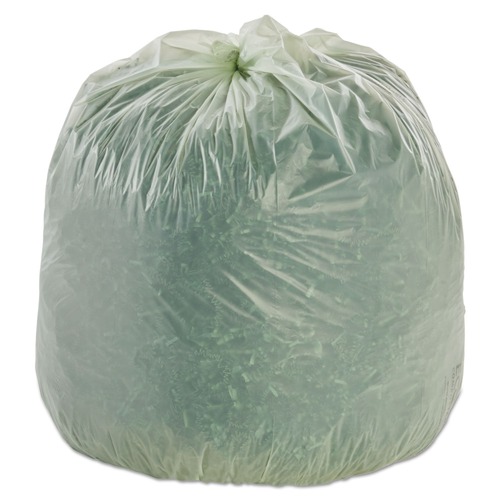 Paper Bags | Stout by Envision E4248E85 EcoSafe-6400 42 in. x 48 in. 0.85 mil. 48 Gallon Compostable Bags - Green (40/Box) image number 0