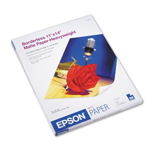 Copy & Printer Paper | Epson S041468 Premium Matte 9 mil. 11 in. x 14 in. Presentation Paper - Bright White (50/Pack) image number 0