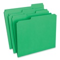 File Folders | Universal UNV16162 Reinforced 1/3-Cut Assorted Top-Tab File Folders - Letter Size, Green (100/Box) image number 0
