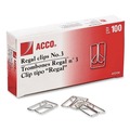 Back to School Sale | ACCO A7072130C No. 3 Smooth Regal Clips - Silver (100/Box) image number 0