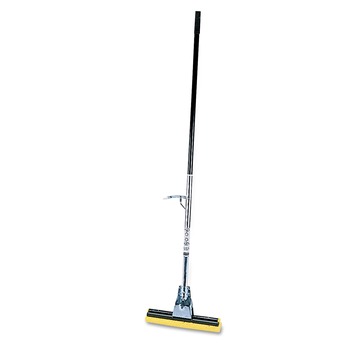 Rubbermaid Commercial FG643500BRNZ Bronze Handle Steel Roller Sponge Mop with 12 in. Yellow Sponge