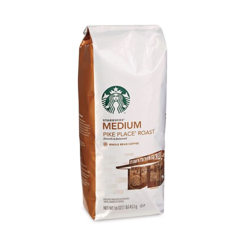 Coffee | Starbucks 12411946 1 lb Bag Whole Bean Coffee - Pike Place Roast (6/Carton) image number 0