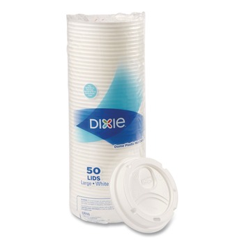 Dixie D9542 10 oz. - 20 oz. Hot Cups Drink-Thru Dome Lids - White (100/Pack)