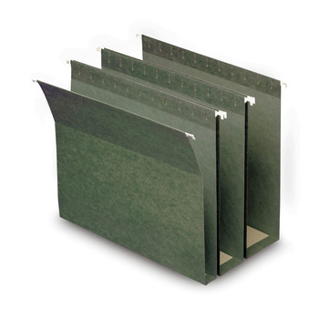 Smead 64259 2 in. Capacity Letter Size Box Bottom Hanging File Folders - Standard Green (25/Box)