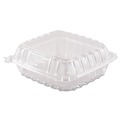  | Dart C90PST1 ClearSeal 8.3 in. x 8.3 in. x 3 in. Hinged-Lid Plastic Containers - Clear (250/Carton) image number 0