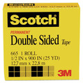 Packing Tapes | Scotch 665 1 in. Core 0.5 in. x 75 ft. Double-Sided Tape - Clear (1-Roll) image number 5