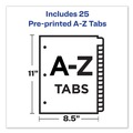 Dividers & Tabs | Avery 11306 11 in. x 8.5 in. 25-Tab A to Z Preprinted Laminated Tab Dividers with Gold Reinforced Binding Edge - Buff (1-Set) image number 3